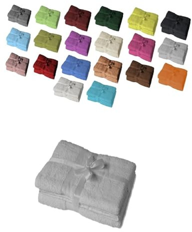 EXKLUSIV HEIMTEXTIL Lot de 2 serviettes de sauna avec nœud Argenté 80 x 200 cm