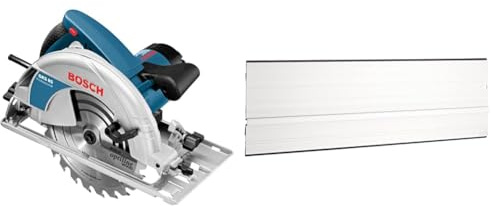 Bosch Professional 060157A000 GKS 85 Scie circulaire, 2200 W, Bleu, Bleu + Bosch Accessories 2602317030/FSN 70 Rail de guidage Gris/Noir 700,0