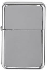 Accendino da tasca, accendino a benzina, accendino in metallo, regalo da uomo, per esterni, campeggio, idea regalo (argento cromato lucidato)