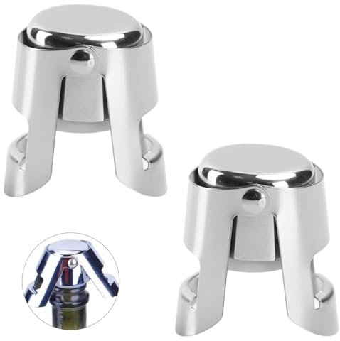 Uskerb 2 Pcs Champagne Bottle Stopper - Leak-Proof, Reusable Bottle Stoppers for Champagne, Prosecco, and Sparkling Wine, Premium Wine Bottle Stopper to Preserve Freshness and Bubbles