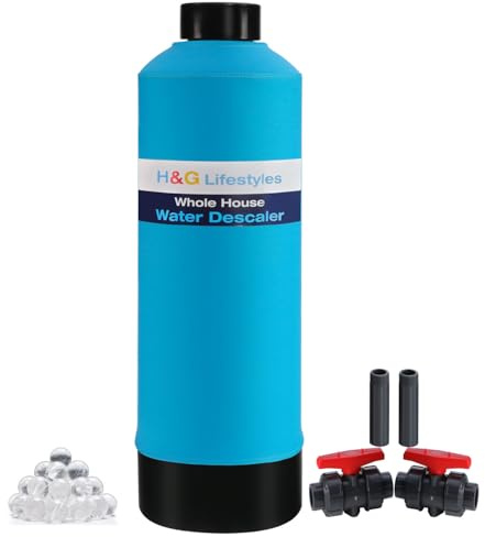 H&G Lifestyles Whole House Water Descaler Saltless, NSF Certified Salt Free Water Softener Systems for Well Water & City Water, Anti Scale Buildup,Scale Inhibitor Filter,Silver-Enhanced, 700,000 Gl
