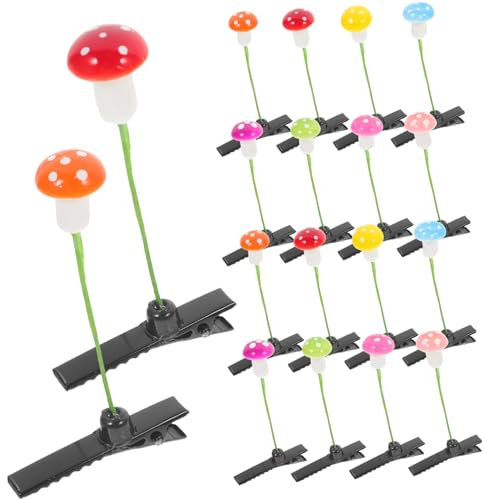 VICASKY 30pièces Barrette Champignon Kawaii Pour Filles Accessoires De Cheveux Amusants Pour Fête Clips De Coiffure Colorés