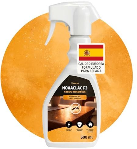 Panteer NOVACLAC F3 Spray contra Mosquitos 500 ml – Insecticida Listo para Usar – Efecto Inmediato por Contacto – Protección Duradera – Bajo Olor y Secado Rápido – Uso Interior y Exterior localizado