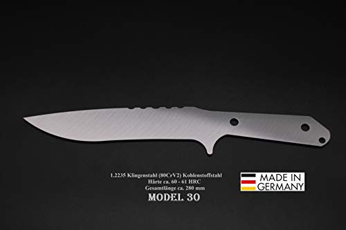 Rohling Messer Model 30 / 280mm Poliert Messerbau Messerstahl Messerklinge Klingenrohling Jagdmesser