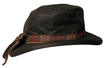WALKER AND HAWKES - Cappello da Donna in Cera da Equitazione Thelma con Nodo a Fiocco e Finiture in Tartan - Verde Oliva - M/L (58cm/59cm)