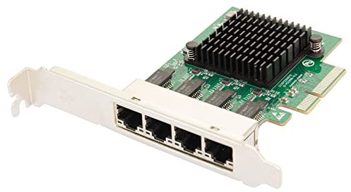 IO CREST 4 Port Quad Gigabit Ethernet PCI Express 2.1 PCI-E x4 Network Interface Card (NIC) 10/100/1000 Mbps Realtek Chipset SI-PEX24085