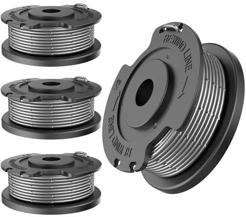 TRUSTLIONTEK Bobina a Filo per Tagliabordi, Φ1,65 mm, 4,9 m, F016800569, bobine di ricambio per Bosch EasyGrassCut 18 23 26 SL, ART 23 SL, ART 26 SL (4 bobine di filo)