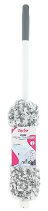 Sorbo Aimant Anti-poussière en Microfibre, poignée Extensible jusqu'à 135 cm pour Atteindre Les Zones Difficiles d'accès, tête de Nettoyage Lavable en Machine, Gris
