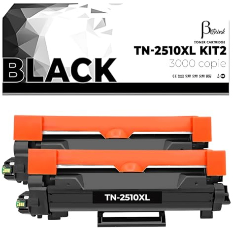 Betaink 2 Toner Compatibili TN2510XL TN-2510XL TN2510 con Brother DCP L2620DW L2627DWE L2627DWXL L2660DW L2665DW HL L2400DWE MFC L2800DW L2827DW L2827DWXL MFC2960DW versione da 3000 copie (con Chip)