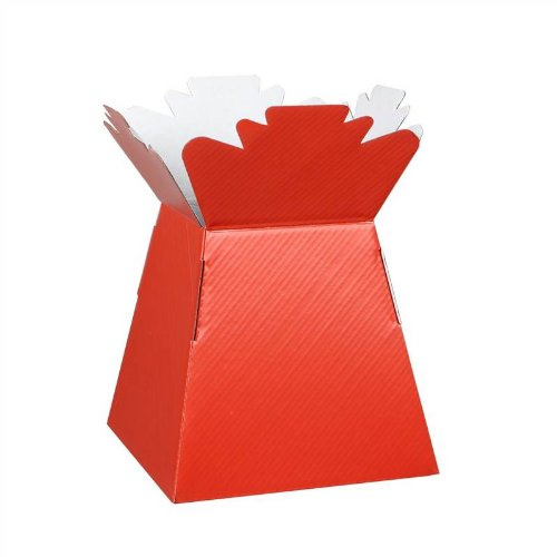 Hand-Tied Vase Florist Bouquet Boxes | Aqua Presentation & Transporter Boxes | Pack of 30 | Durable Flower & Plant Packaging | Glossy Red