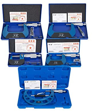 High Precision Micrometer Outside Micrometer 0-25mm 25-50mm Micrometer Base Stainless Steel Measuring Instruments Micrometer - Measuring Layout Tools(25-50mm)