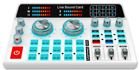 Eighosee Mezclador de Audio H9 Tarjeta de Sonido Externa USB Auriculares Micrófono Transmisión en Tarjeta de Sonido para Teléfono Móvil Computadora