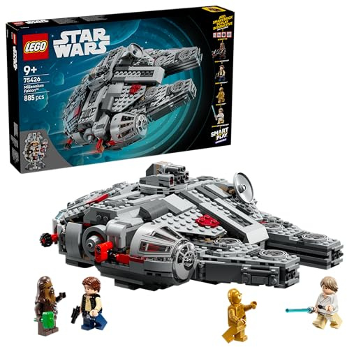 LEGO Star Wars 75426 SMART Play: Millennium Falke Modell - Kompatibles Interaktives Spielzeug inkl. 4 SMART Tags und 4 Minifiguren - Geschenkidee für Jungen und Mädchen ab 9 Jahren und erwachsene Fans