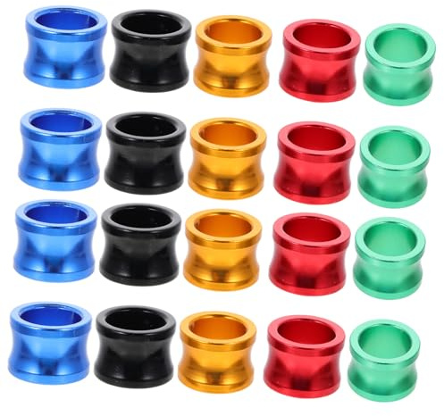 Hemobllo Fournitures pour Pigeons Bagues pour Pattes De Volaille Bagues Numérotées Ensemble 20 Pièces Aluminium Léger Noir Rouge Or Bleu Vert Identification Animaux Élevage