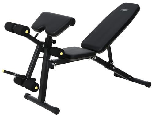 Novonova Banc de Musculation Réglable Complet Multifonction, Banc Abdominaux avec Siège Inclinable pour Entraînement Complet, Banc Inclinable Musculation Stable/Weight Bench Réglables Multiples Noir