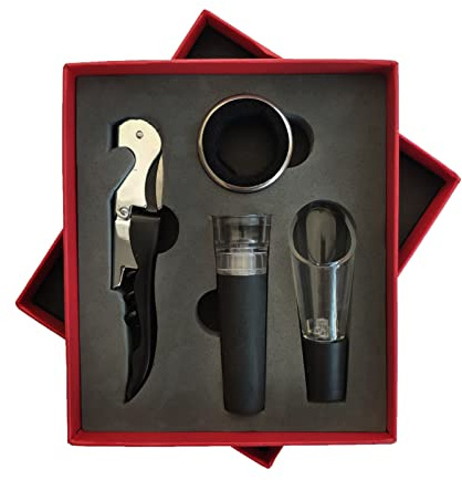 SIXRUN Ensemble D'ouvre-bouteille de Vin Antirouille, Kit de Tire-bouchon à Poignée élégante pour la Maison, Bar, Restaurant, Cadeaux (rouge)
