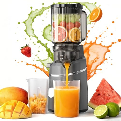 Lepealu Juicer Machines with 130MM Large Opening, Automatic Cold Press Juicers Whole Fruit and Vegetable, Self Feeding Slow Juicer 2L Capacity, BPA-Free, Includes Cleaning Brush