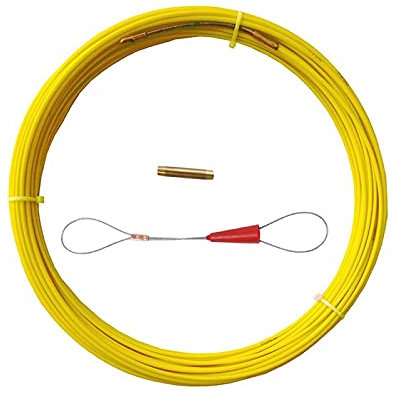 Tige de conduit en fibre de verre 4.5 MM ruban de poisson en fibre de verre Rodder de câblage extracteur de bobine de conduit extracteur de câble extracteur de câble en cours d'exécution jaune 30 M