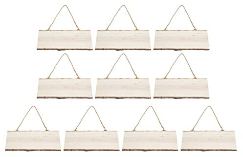 Panneau en Bois Non Fini à Suspendre,10 Pièces Plaque en Bois à Suspendre, Panneau en Bois Non Fini Panneaux en Bois pour Le Bricolage, l'écriture de Peinture