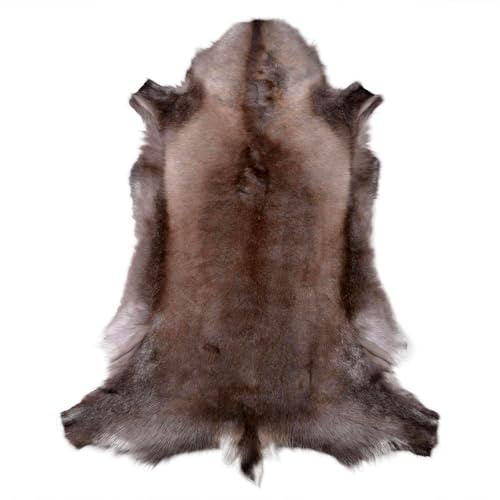 Livorio Peau de renne originale de Scandinavie de qualité supérieure foncée L 1300-135 cm