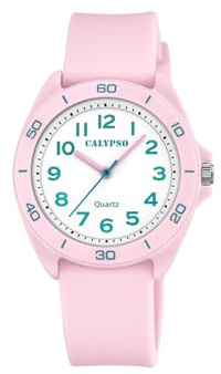 Calypso Kinderuhr Analog - Kautschuk Rosa - Quarzwerk - Robustes Glas - Wasserdicht 10 ATM - Junior Collection - K5833/2
