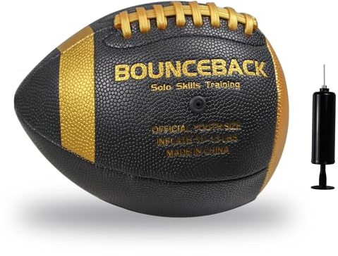 BOUNCEBACK Composite Football, Pass Catch Training Football, Youth Size 7(Ages 5-14)(Pump Included)