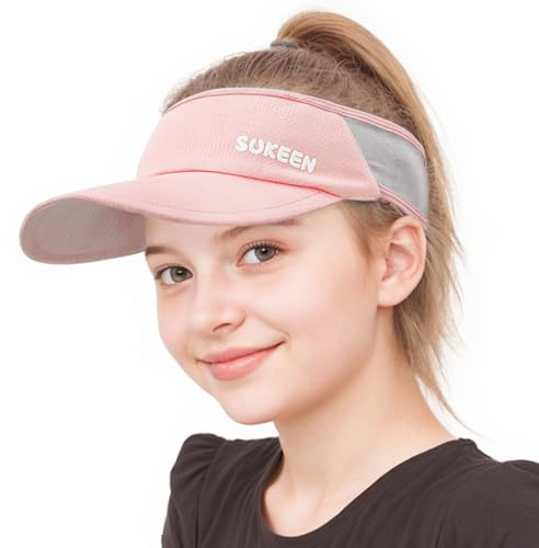 Sukeen Cappellino parasole da donna ad asciugatura rapida, per bambini, protezione dai raggi UV, visiera elastica con fascia traspirante
