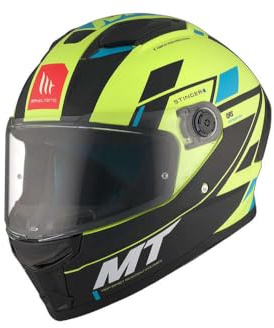 MT Helmets Stinger 2 – Casco Moto Integral Deportivo con Pantalla Antivaho Compatible con Pinlock, Visor Solar Full Vision, Interior Lavable y Calota HIRP | Homologado ECE 22.06 & DOT