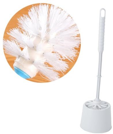 PRETYZOOM Brosse WC avec Support Plastique Épaissi Poils Denses pour Nettoyage Complet Set Compact pour Salle De Bain Couleur Aléatoire Usage Domestique Et Professionnel