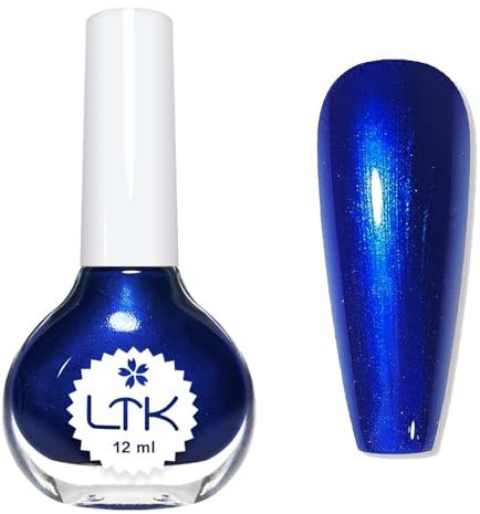 Blue Nail Polish - Dark Blue Pearl Nail Polish - Pearlescent Glitter Klein Blue Nail Vamish Quick Dry - Air Dry Silky Smooth High Glossy Shine Mermaid Reflective Shimmer Nail Art