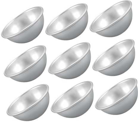 TIDTALEO 9pcs Mini Tart Pans Half-Sphere Baking Molds Medium Size Reusable Dessert Baking Accessories for Egg Tarts and Pudding Kitchen Tool Set