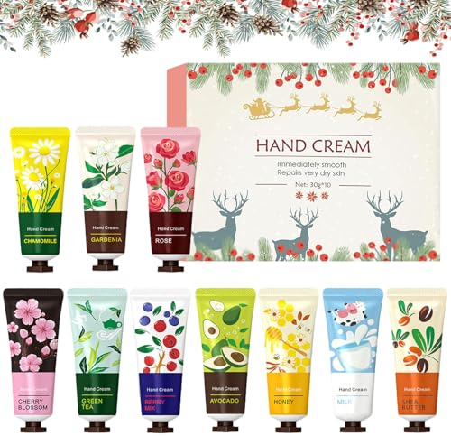 Handkräm Set, 10 Stycken Julhandkräm,Fuktgivande Handlotion,jul kvinnor presentset,För Kvinnor, Kollegor, Anställda Och Familjemedlemmar