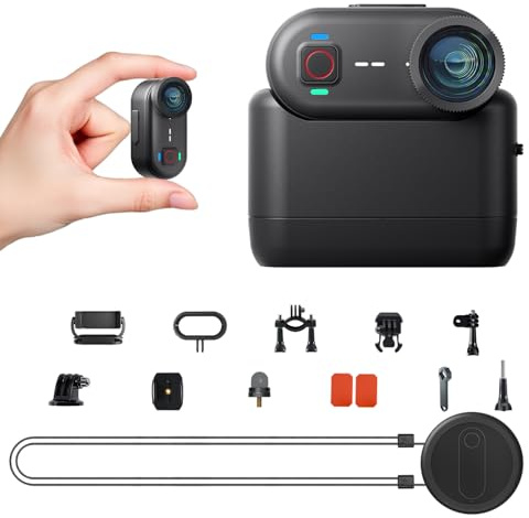 Apexcam K80 Mini Action Cam,POV Camera Con Memoria Integrata da 64GB,4K WiFi EIS Mini Body Cam Sportiva Portatile Vlogging Fotocamera,10M Fotocamera Subacquea,Videocamere Montate sul Corpo e Accessori
