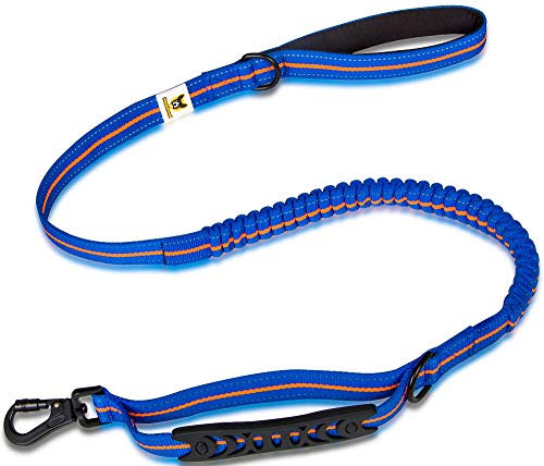 Hundefreund Elastische Hundeleine 120 cm Blau-Orange Führleine