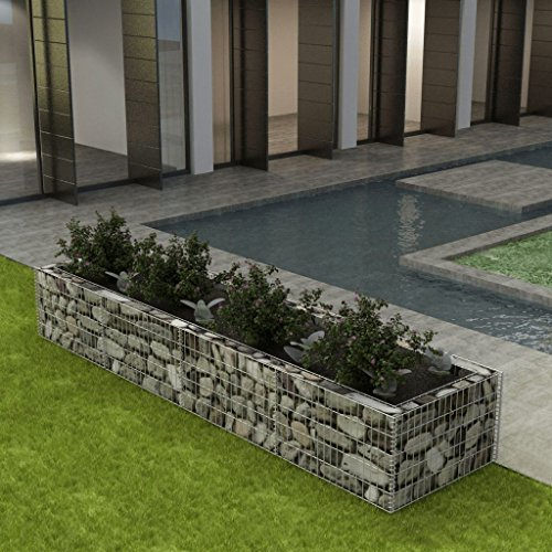 Festnight Gabionen Hochbeet aus Stahl 360 x 90 x 50 cm