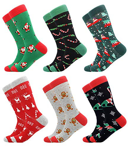 BONANGEL Calzini Vestito Arte da Uomo Calze Fantasia Uomo Calze Lunghe in Cotone Calzini Stampato Famose Moda Colorate Divertente Disegni