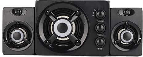 Restokki Altoparlanti alimentati tramite USB Altoparlante per PC con luce RGB Altoparlante per computer 2.1 Subwoofer stereo USB Altoparlante cablato multimediale con luce LED RGB per PC por(Nero)