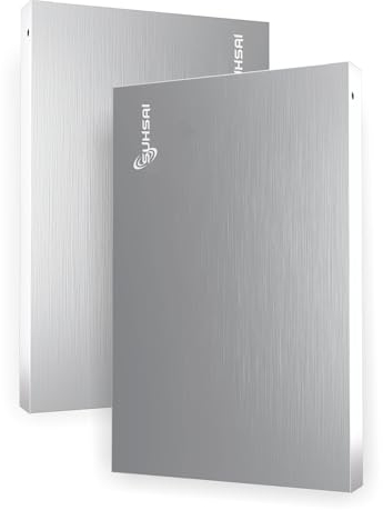 SUHSAI Disque Dur Externe Portable USB 2.0 Disque Dur de Stockage 120 Go Disque Dur de Transfert de données Haute Vitesse Compatible avec PC, Mac, Windows, Ordinateur de Bureau (Argent)