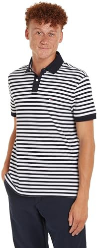 Tommy Hilfiger Herren Poloshirt Kurzarm 1985 Regular Fit, Blau (Desert Sky / White), XL