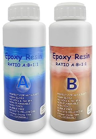 CHTAWJ Epoxidharz mit Härter 1000ML,32oz Profi Qualität Glasklar Geruchsarm Epoxidharz Kleber für Holz, künstlerische Kreationen, Restaurierung, Wandfliesen, Kunst, Handwerk