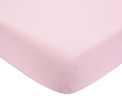 Trois Kilos Sept - Drap Housse Bébé - 100% Coton - Label Oeko-Tex® - Jersey Extensible - Rose - 70x140 cm