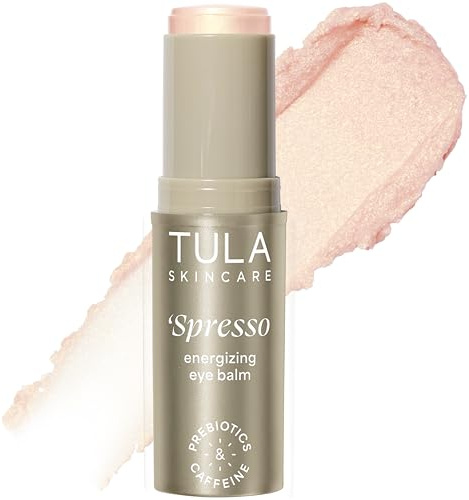 TULA Skin Care Eye Balm Gold Glow - Dark Circle Treatment, Instantly Hydrate and Brighten Undereye Area, Portable and Perfect to Use On-the-go, 0.35 oz.