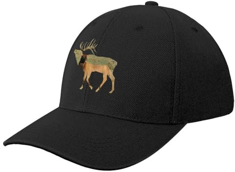 WVVCXCC Unisex und modisch Elk Silhouette Baseball Cap Hut Strand Snap Back Hut Luxus Cap Herren Caps Damen Sport Outdoor Geschenke