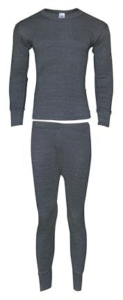 Heat Stoke barn termisk skins set långärmad topp och Long Johns leggings, pojkar flickor baslager., Träkol, 9-11 Years