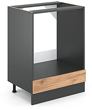 Vicco Herdumbauschrank R-Line, Goldkraft Eiche/Anthrazit, 60 cm, AP Anthrazit