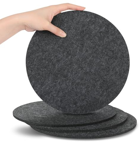 SOSMAR Lot de 4 grands dessous de verre en feutre pour casseroles, verres, vases et bols – Protection de table en feutre robuste (rond Ø 25 cm / anthracite)