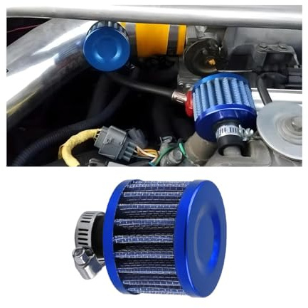 Filtro de admisión de aire, filtro de aire frío universal de 0.47 pulgadas, limpiador de filtro de admisión de aire turbo de coche de 12 mm, respiradero de cárter compatible con piezas de motor de