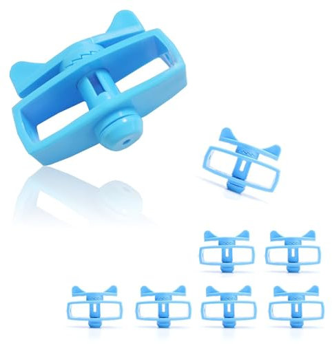 HJIAMA Tensores de Alambre 8 Piezas, Mango Giratorio Tensor Cuerda Tendedero Plástico Técnico, Tensor Cuerda Azul, Tensor Valla Malla Alambre para Tensar Tendederos