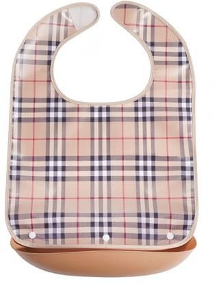 CutitiUU Adult Bib Adult The Eldly Bib Washable Dining Bibs for Elderly Waterproof Adult Eating Bib Reusable Dirty-proof Apron with Pocket for Elderly Senior, Adult 53cm*36cm (Khaki)