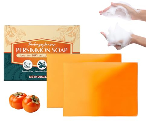 Clawrex Presimmon Soap, 2 unidades de jabón natural de caqui, jabón de caqui, para hombres y mujeres, elimina el olor corporal, limpieza profunda